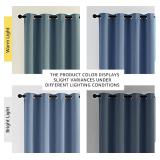 NICETOWN Stone Blue Blackout Curtains for Living Room 84 inches Long - Thermal Insulated Grommet Room Darkening Window Treatments Sound Reducing Drapes for Bedroom, 2 Panels, W52 x L84