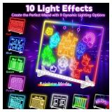 16 Led Drawing Board for Kids with 18 Tracing Pages - 4 Modes & Acrylic Led Note Board with 7 Colors, Light up Magic Boards for Art Kit, Birthday & Christmas Gifts for Teenage Girls & Boys, 39PCS
