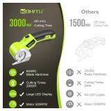 Cordless Electric Scissors: 4V Rechargeable Rotary Cardboard Cutter, 3000mAh Battery, with LED Light, 2 Blades, Box Cutter for Fabric Carpet Carton Plastic Leather Cloth