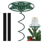 Christmas Tree Topper Holder, Universal Twist On Tree Topper Stabilizer, Christmas Tree Topper Support Stand with Metal Green Support Rod for Stabilizing Tree top Ornaments