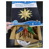 Christmas Tree Topper, 11.8 Inch Lighted Tree Topper with 10 Multicolor LEDs, Durable Metal and Plastic, Includes 1pc Spare Fuse and 2pcs Replacement Bulbs (Clamp/Pole Mount)