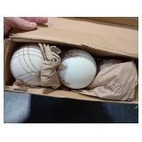 Liliful 12 Pcs 4 Inch Large Velvet Christmas Balls Ornaments Set Flocked Tree Balls Luxury Velvet Christmas Hanging Ornaments for Xmas Tree Party Wedding Home Decor(White)