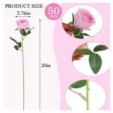 Hananona Artificial Roses in Bulk, Fake Silk Pink Roses Realistic Roses for Wedding Centerpieces Flower Arrangement Home Decor (Pink)