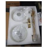 2 Pack 7.2-Inch Globe Pendant Lights, Mid Century Gold Pendant Light Fixtures, Globe Pendant Lights Kitchen Island with Milk Glass Shade Adjustable Hanging Fixture for Dining Room (Bulbs not Included)