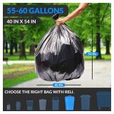 Reli. 55-60 Gallon Trash Bags Heavy Duty | 150 Count | 50-60 Gallon | Large Black Garbage Bags | Made in USA