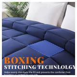 Cosybay Down Alternative Comforter (Blue/Grey, King) - All Season Soft Quilted King Size Bed Comforter -Duvet Insert with Corner Tabs -Winter Summer Warm Fluffy, 102x90 inches