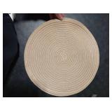 SHACOS Round Braided Placemats Set of 3 Round Table Mats for Dining Tables 15 inch Washable Kitchen Table Place Mats Indoor (Beige, 3)