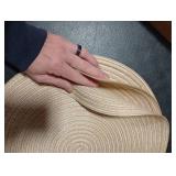 SHACOS Round Braided Placemats Set of 3 Round Table Mats for Dining Tables 15 inch Washable Kitchen Table Place Mats Indoor (Beige, 3)