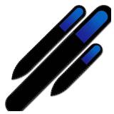 Glass Nail File - Mont Bleu Premium Set of 3 Crystal Nail Files in Pouch - Handmade Gifts - Best Glass Nail Files for Natural Nails - Washable Double Sided Nail File - Etched Nail Files