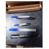 Glass Nail File - Mont Bleu Premium Set of 3 Crystal Nail Files in Pouch - Handmade Gifts - Best Glass Nail Files for Natural Nails - Washable Double Sided Nail File - Etched Nail Files