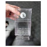 Bird Parrot Feeders, No Mess Automatic Cage Feeder Dispenser Food Container, Auto Bird Seed Bowl for Small Medium Birds, Cockatiel Canary Cockatoos Parakeet Conure Lovebird, Acrylic Clear (Feeder)