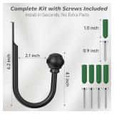 Hion Curtain Holdbacks Black 2pcs, Curtain Tiebacks Wall Mounted Curtain Hooks Holders for Drapes