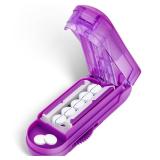 DUBSTAR Pill Cutter Splitter for Small and Tiny Pills, Multiple Pill Cutters for Small or Large Pills, Adjustable Pill Splitter with Centering Device and Blade Guard for Multi Tablets (Purple)