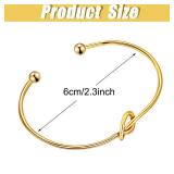 Hicarer 12 Pieces Love Knot Bracelets Knot Cuff Bangle Bracelets Bridesmaid Bangle for Women(Gold)