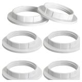 6PCS Light Socket Shade Rings for E27/E26, Retaining Rings for Glass Lamp Shades/Light Fixtures, White(OD 58mm, ID38mm)