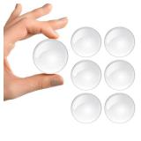 2 inch - 6 Pcs Self Adhesive Clear Door Knob Wall Protector, Round Door Bumpers for Walls, Rubber Door Stop Wall Protector, Silicone Doorknob Wall Shield, Flexible Door Handle Protector