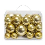 AMS 40ct Christmas Ball Plated Ornaments Tree Collection for Holiday Wedding Party Decoration(40ct Pearl, Gold)