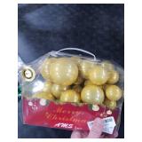 AMS 40ct Christmas Ball Plated Ornaments Tree Collection for Holiday Wedding Party Decoration(40ct Pearl, Gold)