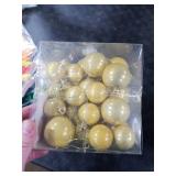 AMS 40ct Christmas Ball Plated Ornaments Tree Collection for Holiday Wedding Party Decoration(40ct Pearl, Gold)