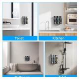 Shampoo and Conditioner Dispenser,GlintGath Shower Dispenser 3 Chamber No Drill Shampoo Dispenser for Shower Wall Mounted Shower Soap Dispenser for Bathroom Hotel,3 * 300ML,Gun Gray