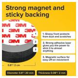X-bet MAGNET Round Flexible Magnets with Adhesive Backing - (100pcs 0.8x0.08) Magnetic Dots for Whiteboard, Fridge - Stickers for Planning and Organization - Teacher Must Have - Teacher Supplies