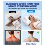 Emircey Clinical-Level Relief Cervical Neck Pillow for Sleeping, Orthopedic Contour Memory Foam Pillow for Side Sleepers, Cooling Pillow for Neck Relief, Ergonomic for Back Stomach Sleepers
