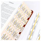 White Bible Tabs with Gilded Edges Compact Waterproof Set for On-The-Go Scripture Marking, Index Tabs Study Supplies Guide Kit (66 Tabs for Old & 14 New Testament)