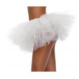 Women Teen Adult Classic Elastic 3 4 5 Layered Tulle Tutu Skirt Costume Bottom (One Size, 5Layer-White)