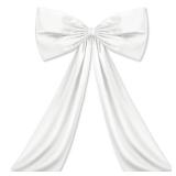Wavwavw Bow Decor Large Bow for Room, Coquette Giant Ribbon Tie for Birthday Party Backdrop Wall Decor(White,24 x 36 Inches)