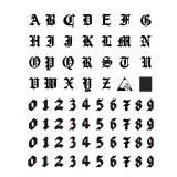 WEEKINK Gothic Letters & Numbers Temporary Tattoos Customizable Alphabet & Date Fake Tattoos for Hand, Neck, Knuckles & Arm, Realistic & Long-Lasting Black Ink