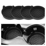 SINGARO Car Cup Holder Coaster, Silicone Cup Holder Insert, Universal Non-Slip Cup Holders, Car Accessories Interior for Women and Man Interior Sets 3 Pack Black