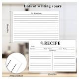 70 Count Recipe Cards 4x6 White, Double Sided, Blank for Bridal Shower and Wedding