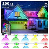 INZIDOL Permanent Outdoor Lights,200FT RGB Eave Light,IP67 Waterproof Lighting for House,Smart LED with App/Remote Control for Outdoor Decor,Garden Decor,Party,Holiday