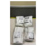 4 White Chenille Window Curtain Panel