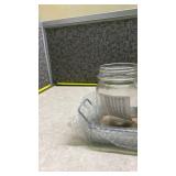 Regular Clear Glass Mason Jars and Tray
