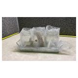 Regular Clear Glass Mason Jars and Tray