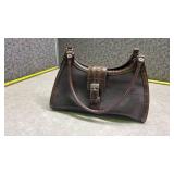 Brighton Leather Handbag with Croc Trim