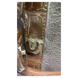 Brighton Leather Handbag with Croc Trim