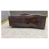 Brighton Leather Handbag with Croc Trim