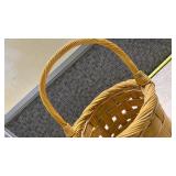 Handwoven Round Wicker Basket with Handle
