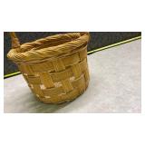 Handwoven Round Wicker Basket with Handle