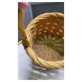 Handwoven Round Wicker Basket with Handle