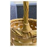 Handwoven Round Wicker Basket with Handle