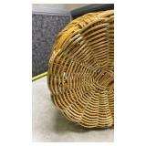 Handwoven Round Wicker Basket with Handle