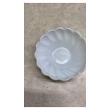 White Milk Glass Scalloped Bowl