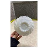 White Milk Glass Scalloped Bowl