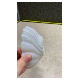 White Milk Glass Scalloped Bowl