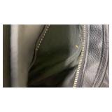 Black Leather Shoulder Bag with Silver Hardware