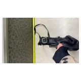 Black Leather Shoulder Bag with Silver Hardware