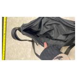 Black Leather Shoulder Bag with Silver Hardware